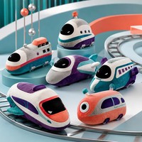 Ensemble de train à grande vitesse en peluche de designer, style futuriste, train spatial en peluche douce