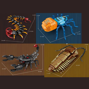 Ensemble de blocs de construction pour enfants sur le thème des insectes, série animale, construction de la jungle, mille-pattes, scorpion, araignée, trilobite, briques jouet - Product Image 3