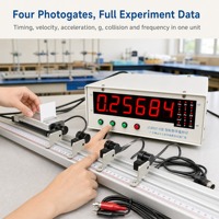 Compteur numérique à 6 chiffres avec minuterie, fréquencemètre et sortie de signal, 4 photocellules pour laboratoire de mécanique physique