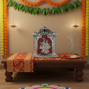 Ídolo Metálico Premium de Lakshmi y Ganesha |   Figura Sagrada del Dios Hindú |   Decoración para el Templo del Hogar y Regalo Festivo para Puja - Product Image 5