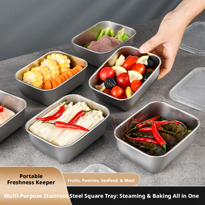 Leakproof Stainless Steel Food <b>Storage</b> Set – Stackable & Reusable Containers with Airtight Lids – Perfect for <b>Camping</b>, Picnics, - Product Image 1