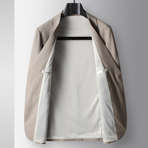 2025 nuovo Design da <span class=keywords><strong>uomo</strong></span> di alta qualità sottile elastico Casual <span class=keywords><strong>giacca</strong></span> di <span class=keywords><strong>lino</strong></span> per abbigliamento Casual da lavoro estivo - Product Image 3