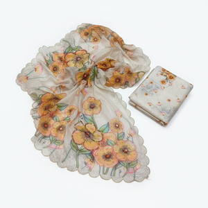 FANCY TABBY ORGANZA BORDADO SECUENCIA TRABAJO SAREE CON BLUSA SIN COSTAR BLANCO - Product Image 1