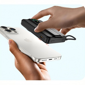 Banco de Energía Magnético para Teléfono Móvil de 10000 mAh con Logotipo Personalizado, Cargador Inalámbrico 3 en 1 de 18 W para <span class=keywords><strong>iPhone</strong></span>, Airpods e iWatch - Product Image 1