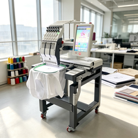 Machine à broder numérique efficace à tête unique et multi-aiguilles pour la décoration de t-shirts, casquettes et vêtements