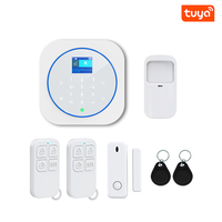Sistem Alarm Keamanan Anti Maling Pintar Portabel CE 433 MHz Bahan ABS Tuya WiFi/GSM Merek OEM Penggunaan Rumah & Komersial PIR Motion