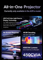 [Décodage 8K] Nouveau projecteur domestique modèle 2025 Ultra-HD portable LCD Android 450 CVIA avec projection murale à cardan 100 pouces 32 Go