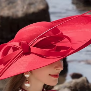 Chapeau de paille élégant pour <span class=keywords><strong>femme</strong></span> W671, style européen et américain, à large bord, avec <span class=keywords><strong>d</strong></span>écoration en plumes naturelles, nouvelle collection printemps-<span class=keywords><strong>été</strong></span> - Product Image 1