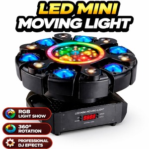 Mini Cabeza Móvil de 150W, Luz de Escenario 6 en 1 RGBW con Beam, Láser, Estrobo y <span class=keywords><strong>Halo</strong></span>, DMX512, Activación por Sonido, para Bar, KTV, Fiesta, Venta al por Mayor - Product Image 2