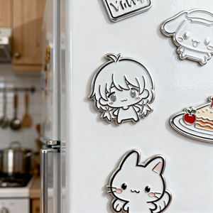 Imán de Refrigerador Promocional Personalizado con Logotipo de Marca Plateado, Imán de Metal 3D Personalizado para Refrigerador con Diseño de Comida - Product Image 2