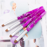 GUYO 2pcsPurple Color Pinceaux à ongles en bois de santal Stylo de peinture serti pour acrylique Gel UV DIY Nail Art Manucure Tools