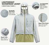 Chemise de randonnée pour homme UPF 50+ à séchage rapide, ultra-légère, respirante, coupe ample avec fermeture éclair bidirectionnelle, protection solaire pour l'extérieur