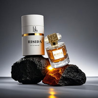 Flacon de Parfum en Verre Rond de Luxe Haut de Gamme Unique Sertissable 30ml 50ml 100ml Bouteilles de Parfum Vides avec Emballage Boîte