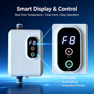 Mini Calentador de Agua Eléctrico Instantáneo sin Tanque, 4000W, Acero Inoxidable, Ahorro de Energía, Pantalla LED de Temperatura Táctil, para Hotel y Hogar - Product Image 4
