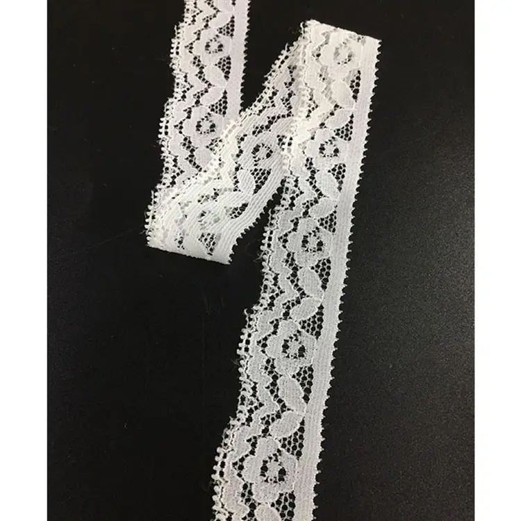 factory supply 2.5cm simple spandex nylon stretch briefs lace trim 1" inch