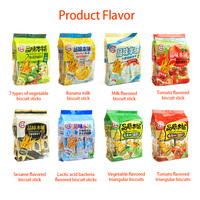 Palitos Pocky 192g, Galletas Crujientes de Vegetales Picantes, Saladas y Dulces, 7 Tipos en Bolsa