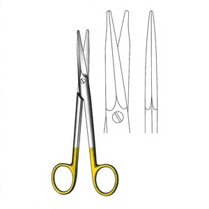 Ciseaux chirurgicaux droits de 16,5 cm (6-1/2 pouces) en carbure de tungstène doré TC, en acier inoxydable de précision - Product Image 1
