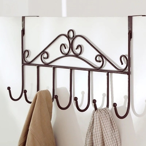 7 Haken Ijzeren Haak Over Deur Metalen Hanger Beugel Handdoek Hoed Kapstok Haken Opknoping Opbergrek Overdeur Organizer Accessoires - Product Image 3