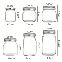 Pot Mason en fer blanc rustique et écologique de 8 oz avec couvercle en deux parties, logo personnalisé, pots en verre durables pour confiture, miel, aliments pour bébés, bougies