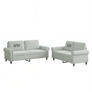 Light Grey <b>Sofa</b> <b>Set</b> For Living Room Modern Fabric Comfortable Contemporary Design - Product Image 1