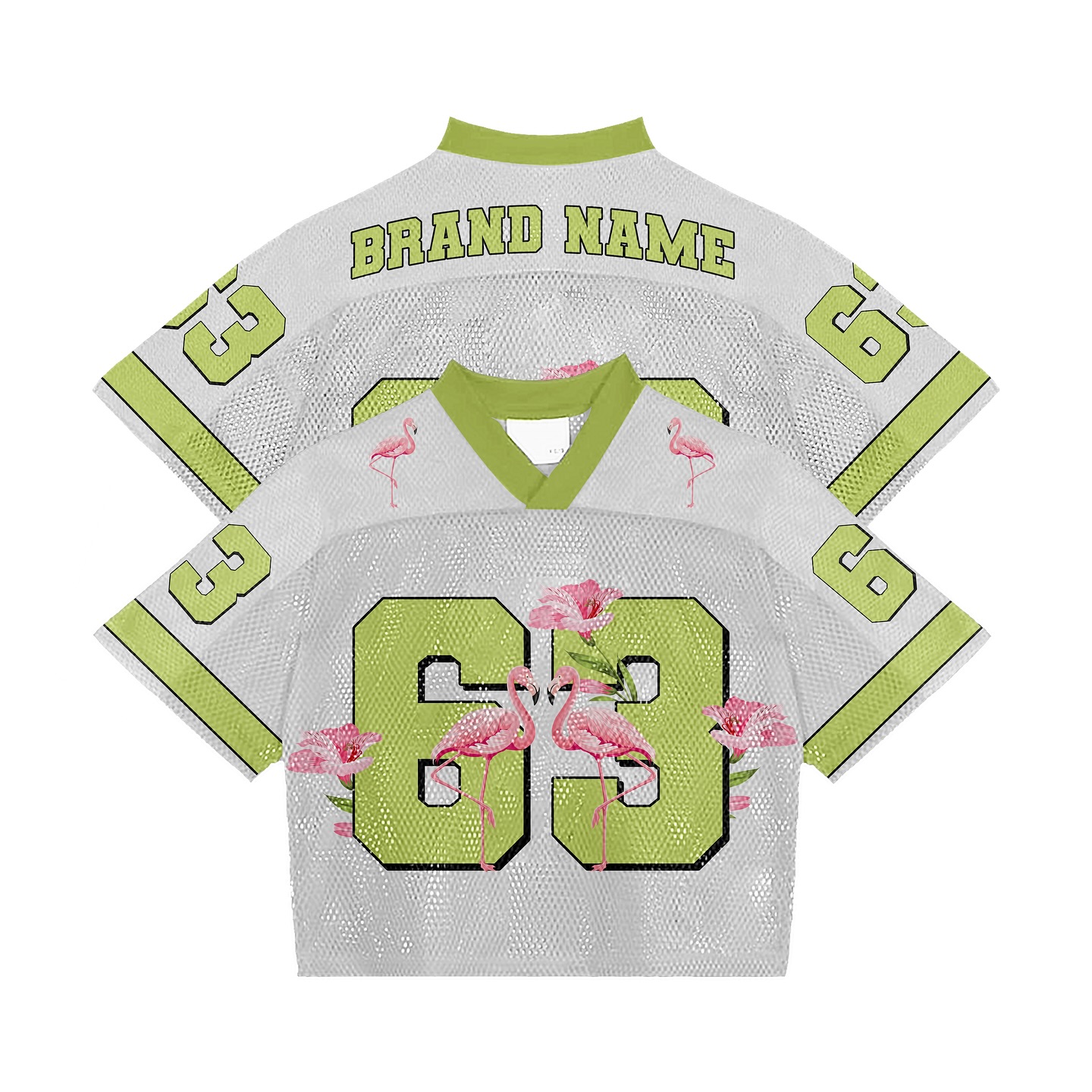 Maglia bianca da football americano verde