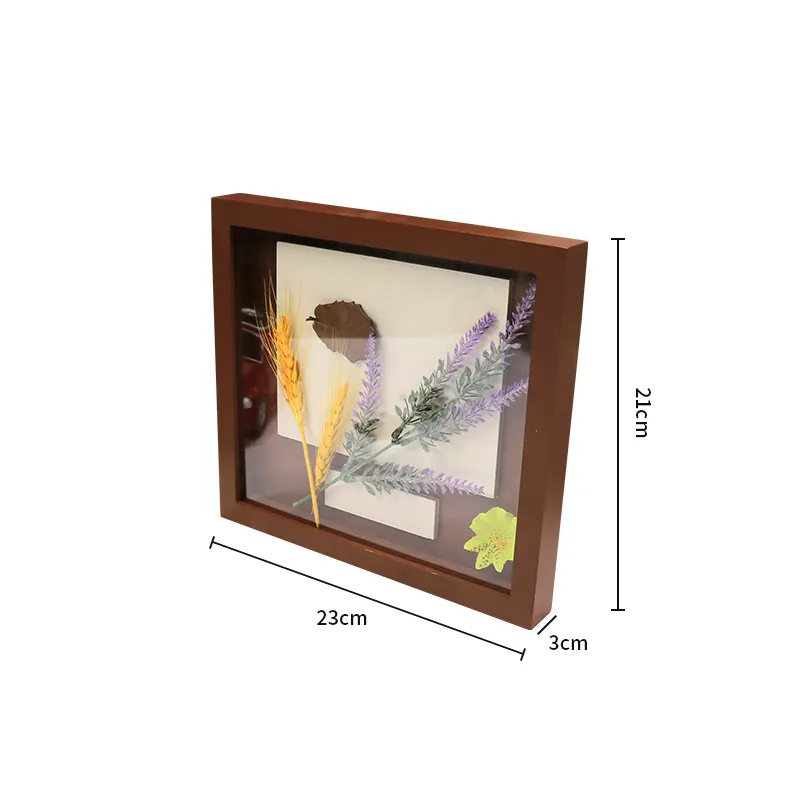 Custom wholesale multi-functional wall-mounted decoration dried flower handicraft photo frame wood shadow box