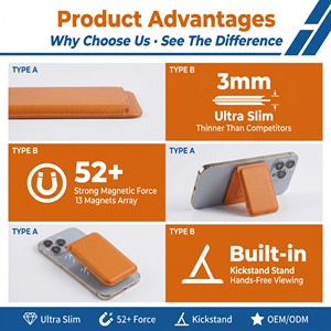 Cartera Magnética Plegable Minimalista de PU, Soporte para Teléfono con Ranuras para Tarjetas, de Cuero, para iPhone 17 16 15 14 <span class=keywords><strong>13</strong></span> Pro Max, Regalos Promocionales - Product Image 2