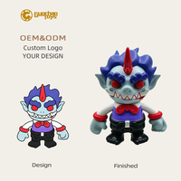 Mainan Resin Iblis Oni Jepang yang Sedang Tren, Figurine Monster Rambut Biru Tanduk Merah, Desain Baru 2026, Mainan Seni Desainer Terlaris, Hadiah