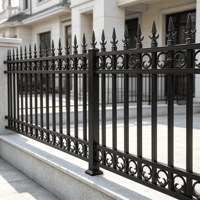 Clôture en aluminium facile à assembler pour jardin, cour arrière, sécurité domestique, design moderne, clôture de sécurité en métal thermolaqué
