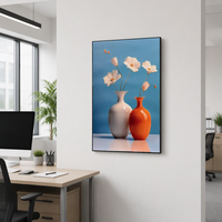 Décoration d'intérieur moderne, peinture à l'huile en relief 3D écologique peinte à la main, vase à fleurs coloré, peintures sur toile texturée