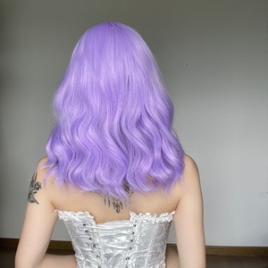 วิกผมสั้นสีม่วงสำหรับฮาโลวีน ขายส่ง ยอดนิยม สวมใส่สบาย ระบายอากาศได้ดี แบบเต็มศีรษะ ไร้รอยต่อ ฟูสวย สำหรับ<span class=keywords><strong>ผู้หญิง</strong></span> - Product Image 5