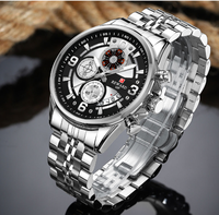 Montre analogique à quartz chronographe de luxe pour homme, boîtier en alliage, verre Hardlex, aiguilles lumineuses, étanche, logo personnalisé