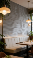 Panneau mural 3D argenté pour plafond, décoration intérieure, art mural WPC pour fond mural de luxe