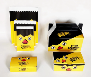 Nhà máy thực phẩm container đưa ra nhanh chóng thực phẩm giấy Bao bì hộp tùy chỉnh các tông màu trắng chiên gà hộp - Product Image 2