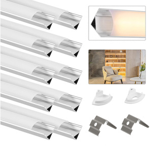 Profilé <span class=keywords><strong>LED</strong></span> en aluminium K42 pour éclairage linéaire, <span class=keywords><strong>angle</strong></span> de 45 à 90 degrés, canal en V extrudé, pour armoire, cloison sèche, coin - Product Image 5