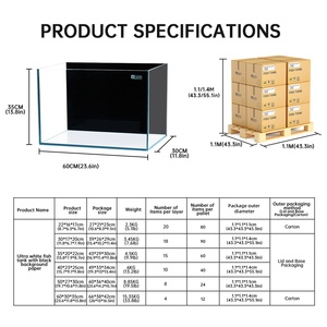 YEE Vente en Gros Usine Ultra Blanc Verre Clair <span class=keywords><strong>Aquarium</strong></span> de Bureau Maison Récif - Product Image 3