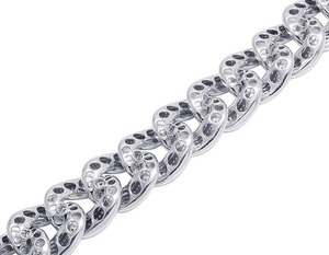 Bracelet chaîne cubaine pour homme en argent sterling 925 plaqué rhodium, serti de moissanite, style hip-hop, taille personnalisable - Product Image 1