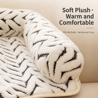 Coussin de canapé pour animaux de compagnie à rayures noires et blanches, tapis moelleux pour chien et chat, coussin de couchage antidérapant pour toutes les saisons
