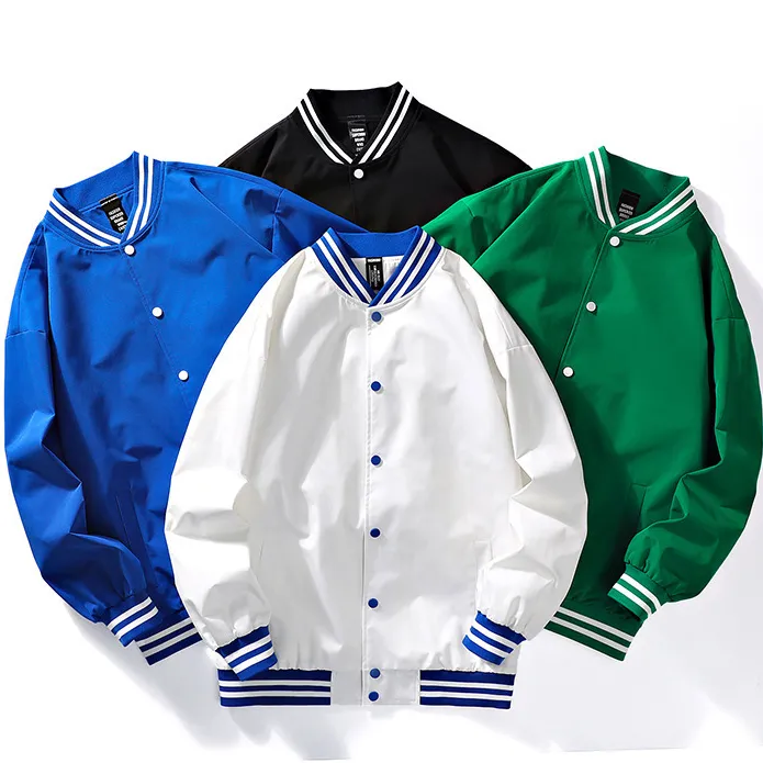 Men Baseball Uniform Coat Autumn Bomber Jacket Streetwear Single Breasted Casual Tracksuit Harajuku Jackets