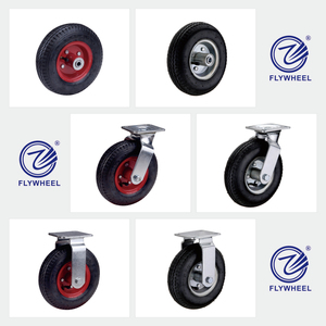 Mão do caminhão/carrinho de aço industrial aro rodízio de borracha 8 / <span class=keywords><strong>10</strong></span> / 12 / 16 polegada heavy duty pneumático roda giratória rodízio - Product Image 6