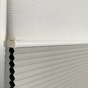 Cordless Day And Night Motorized Honeycomb Blinds Double Cellular Sheer Blackout Honeycomb Window Blinds