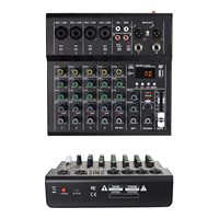 Console de mixage DJ professionnelle, console de mixage USB, mixeur audio 6 canaux, effet de réverbération pour diffusion en direct, studio d'enregistrement