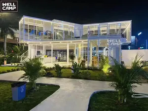 Villa Struktur Baja Prefab Villa Desain Modern Hotel Ringan Mengukur Bingkai Baja Pra Manufaktur Rumah Prefab