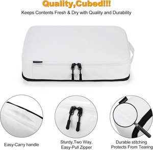 8 pièces de cubes de rangement en rotin pour vêtements, organisateurs de bagages de voyage, sacs de rangement pour valise, double capacité, pliables, avec gobelet à brosse à dents - Product Image 4