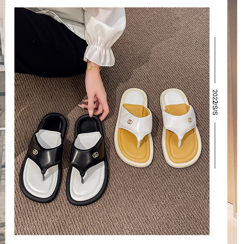 Girls Non-slip Sandals Fashion Beach Leather with Flat Slippers Women Filp-flops Slippers