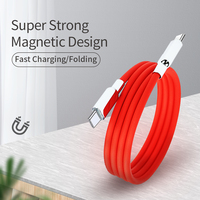 Chargeur de téléphone magnétique en silicone liquide 100W 1M 6A à charge rapide Type-C vers Type-C pour la synchronisation et la charge des téléphones mobiles