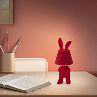 Lampe de chevet moderne et créative pour chambre d'enfant, avec motif d'animal coloré, lapin gras pour bébé, lampe de nuit LED pour table de chevet
