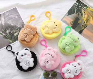 <strong>Funny</strong> Mini Coin Purse Keychain Animal Bear Rabbit Panda Plush Key Chain <strong>Headphones</strong> Lipstick <strong>Headphone</strong> Storage Bag Wallet Keyring - Product Image 3