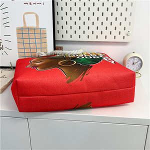 Bolso de hombro con patrón de doble cara de gran capacidad para <span class=keywords><strong>mujer</strong></span>, bolso de playa plegable con asa de yute - Product Image 6