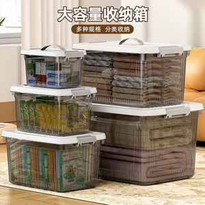 Transparent <b>Plastic</b> Storage Box Large Capacity Rectangle Clothing Organizer Home Bedroom Car Storage <b>Bins</b> With <b>Lid</b> Thickened - Product Image 5